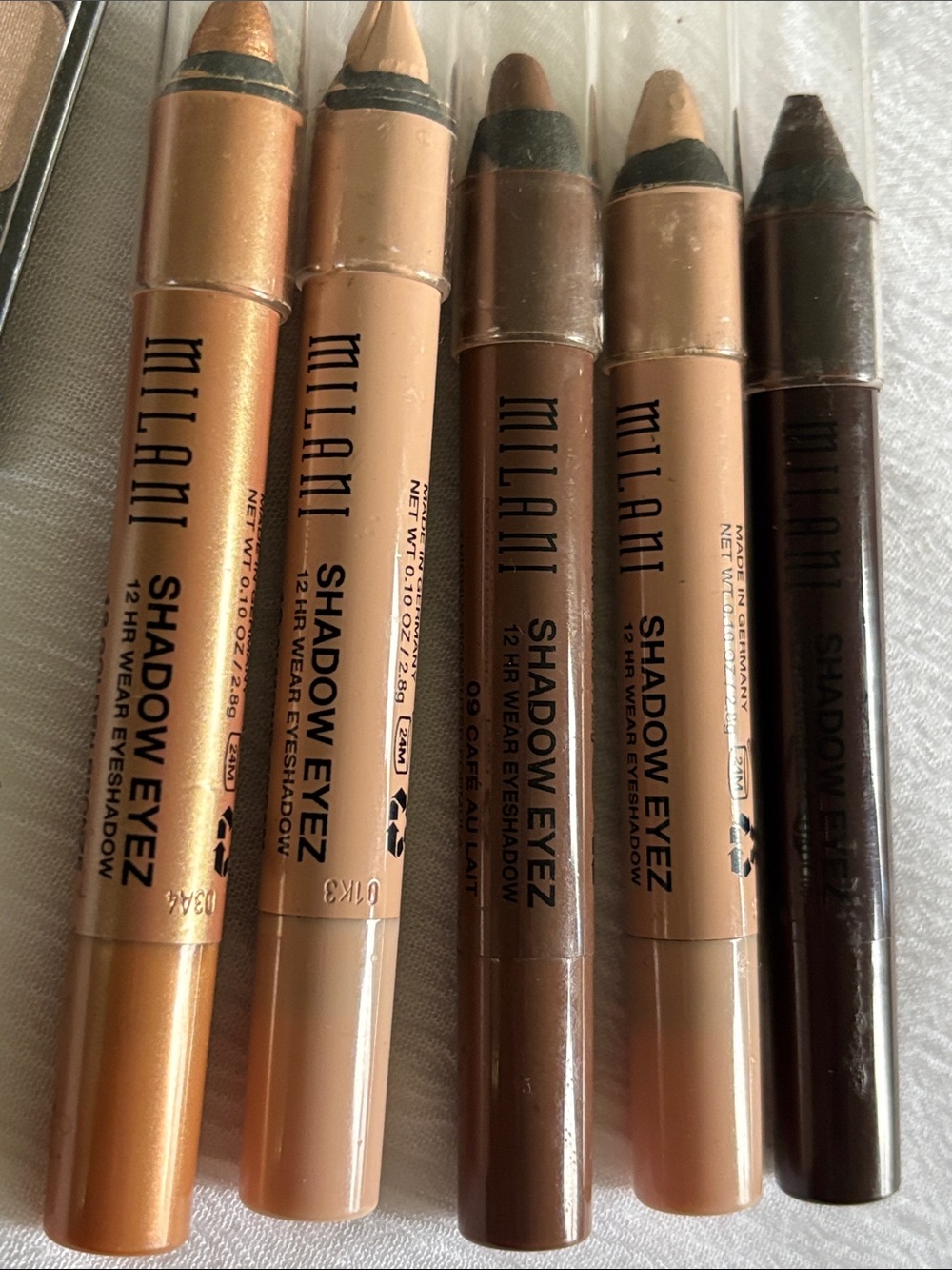 Milani Shadow Eyez Cream Eyeshadow Sticks — Gold, Beige, Brown, Deep Brown